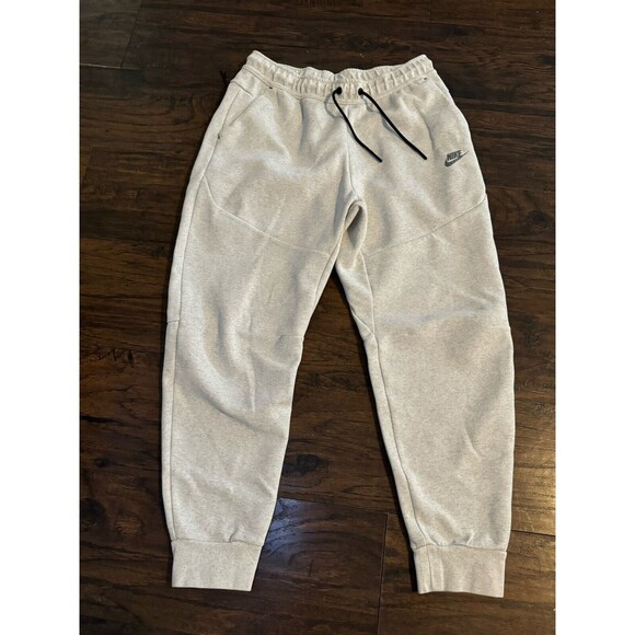 Nike Tech Fleece Sweatpants Jogger Pants Bone Heather White/Gray Large EUC - Picture 7 of 8